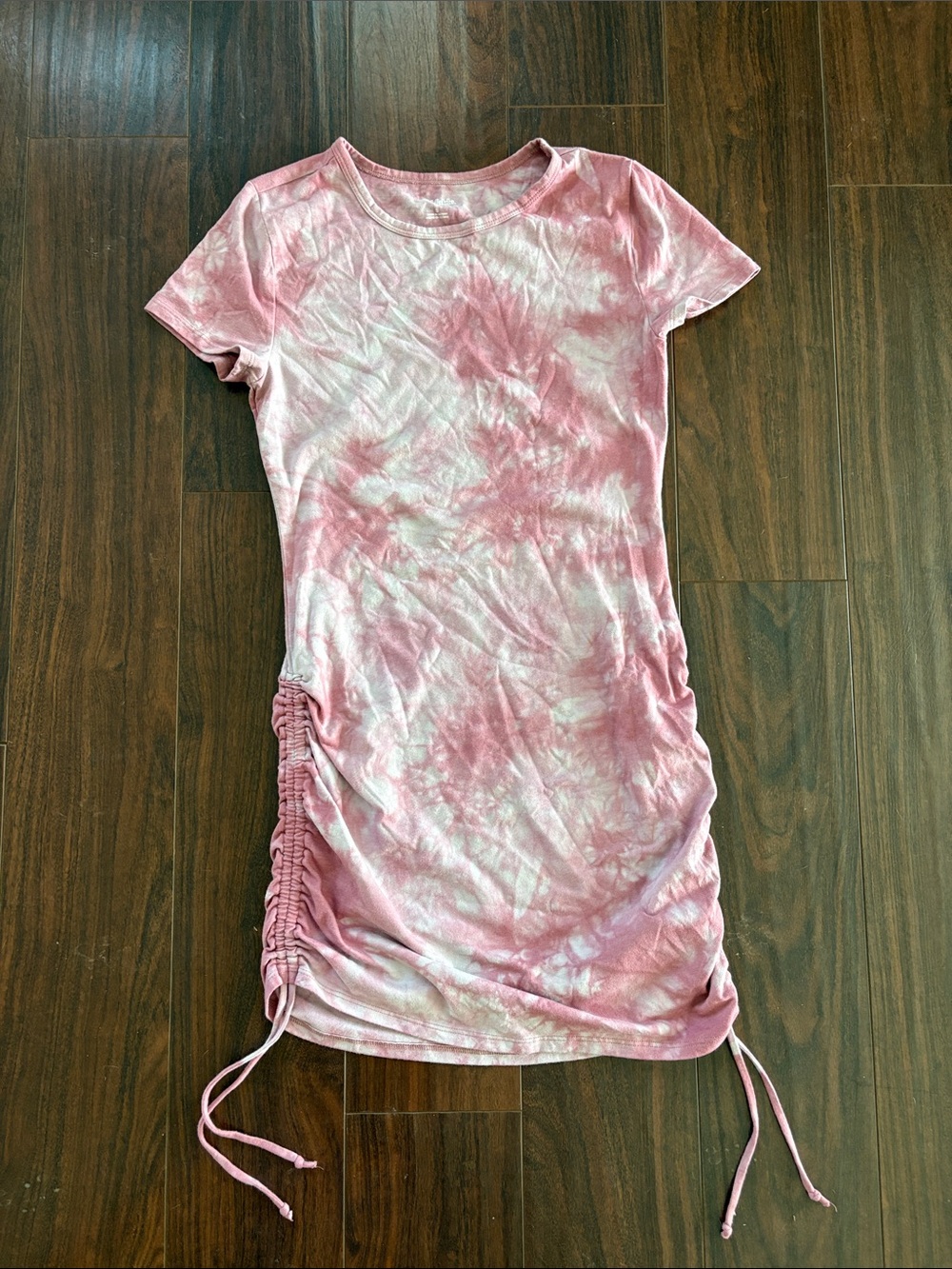 wild fable Pink Tie-Dye Side-Ruched Mini Dress